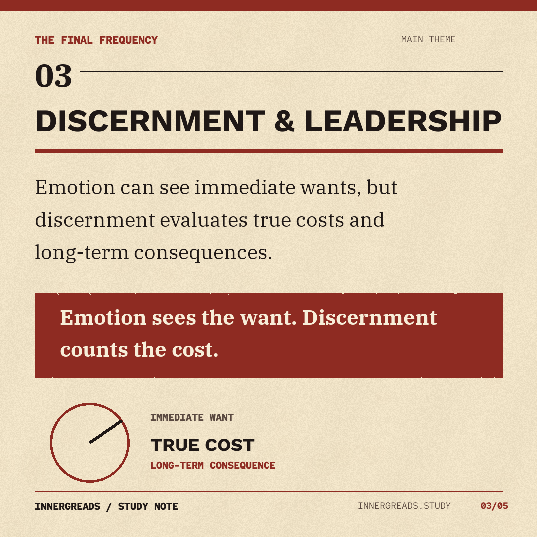 Discernment and leadership: emotion sees the want while discernment counts the cost